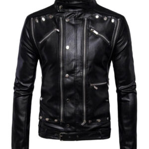 Handmade-Men's-Black-Biker-Leather-Jacket
