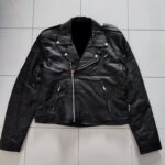 Hard Rock Cafe Guam USA Black Biker Leather Jacket