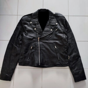 Hard Rock Cafe Guam USA Black Biker Leather Jacket