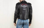 Hard Rock Cafe Miami Black Biker Leather Jacket