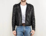 Hard Rock Cafe Miami Black Biker Leather Jacket