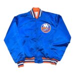 New York Islanders Blue NHL Satin Jacket (front)