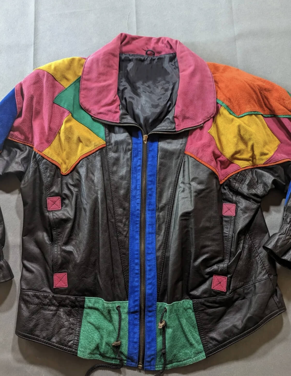 Retro color block best sale jacket