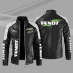 Black White Fendt Color Block Leather Jacket