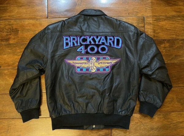 Brickyard 400 Indianapolis Black Race Leather Jacket