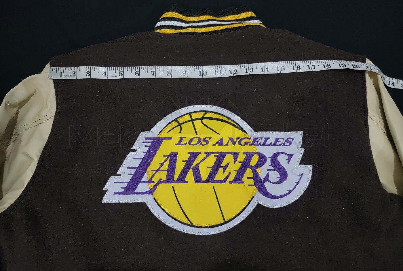 JH Design Men's Los Angeles Lakers Black Varsity Jacket, XL