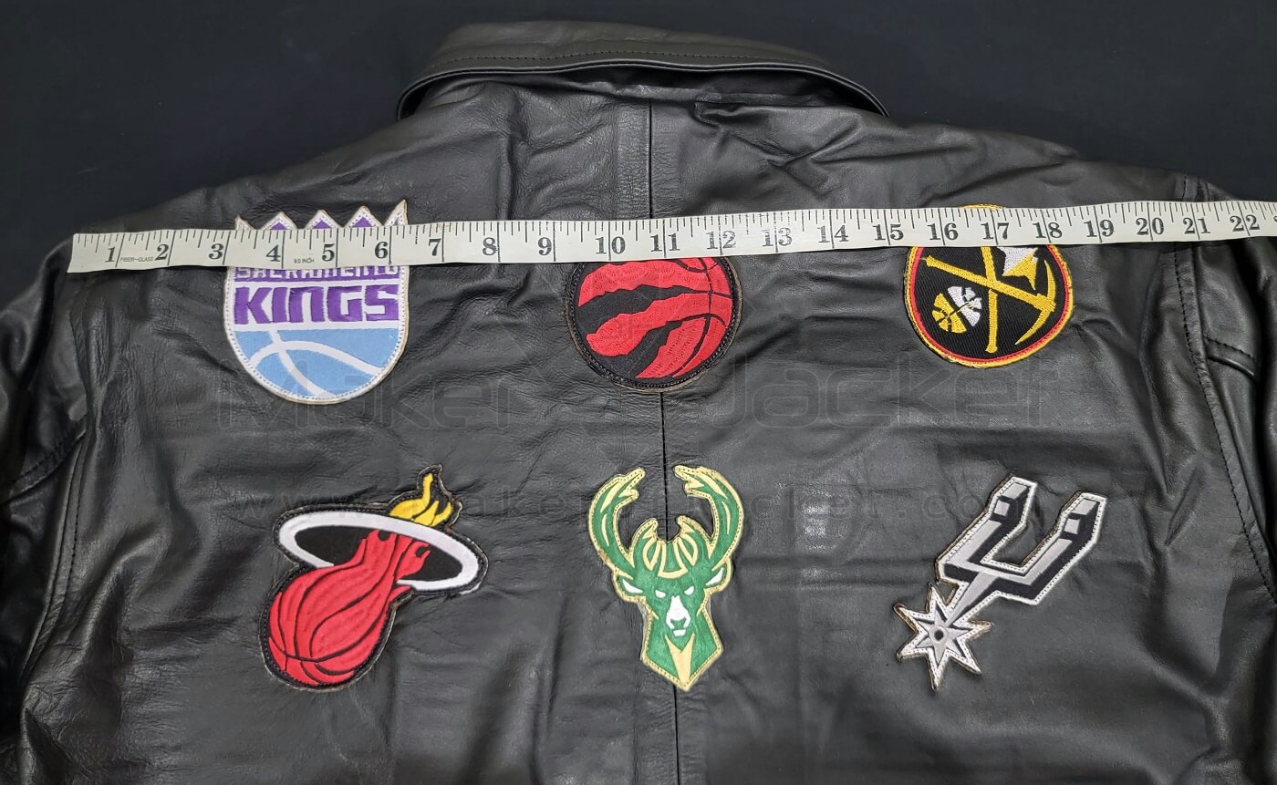 Maker of Jacket Men Jackets Black NBA Teams Collage Jeff Hamilton Leather