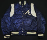 Navy Cream Atlanta Braves MLB Team Satin Jacket