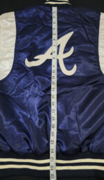 Navy Cream Atlanta Braves MLB Team Satin Jacket