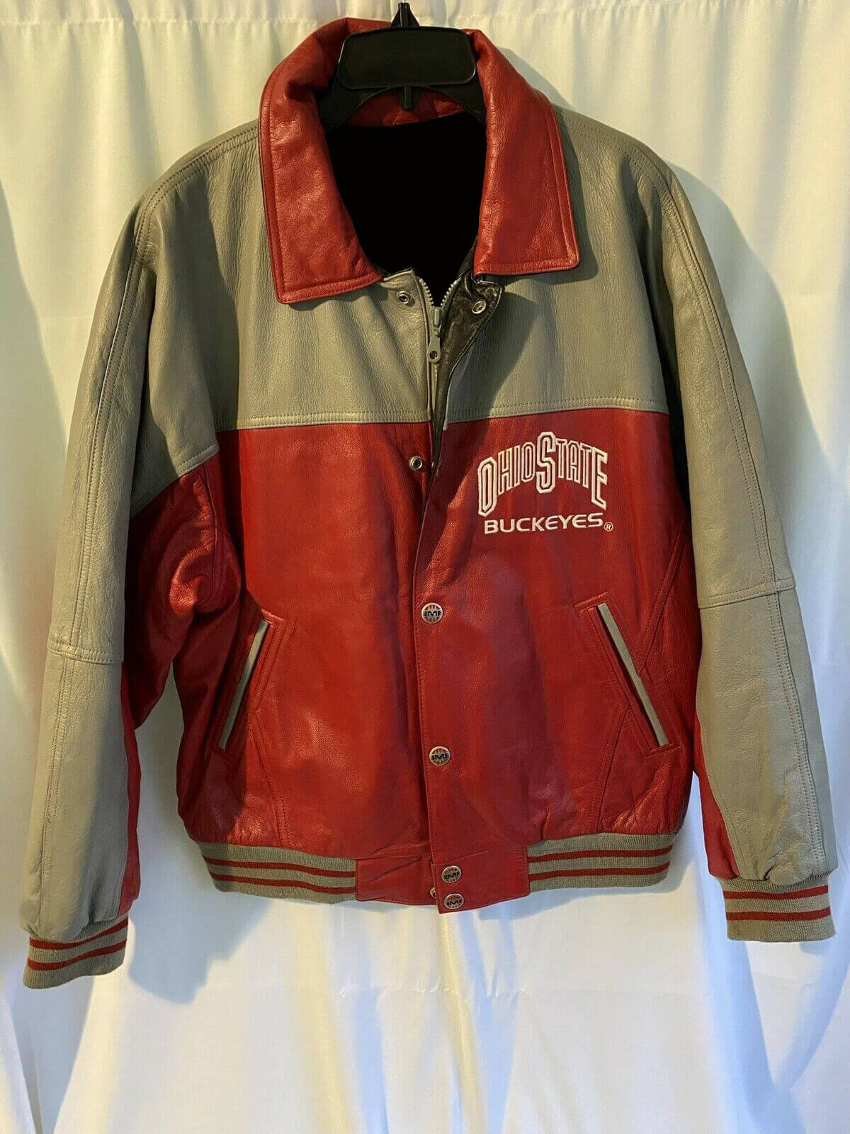 Ohio State Buckeyes Vintage Leather Jacket (2) Ohio State Buckeyes Vintage Leather Jacket