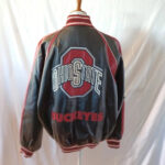 Vintage Black Red Ohio State Buckeyes Leather Jacket
