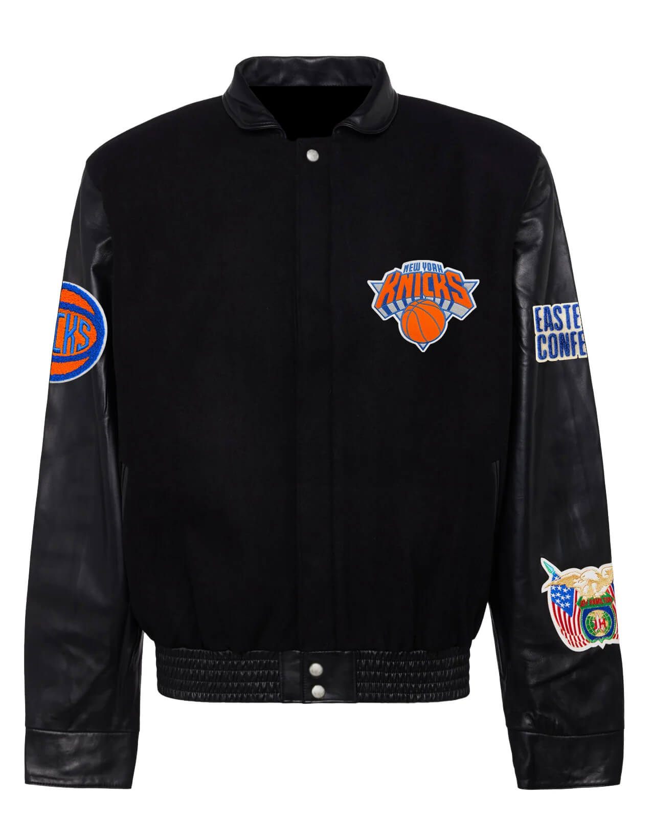Black New York Knicks NBA Team Varsity Jacket - Maker of Jacket