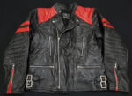 Black Red Classic Biker Leather Jacket
