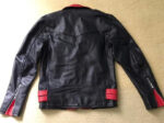 Black Red Classic Biker Style Leather Jacket
