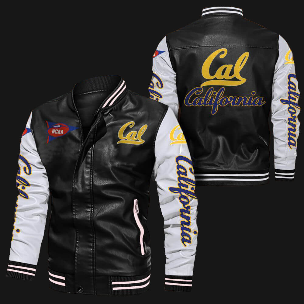 Black White California Golden Bears Leather Jacket Black White California Golden Bears Leather Jacket
