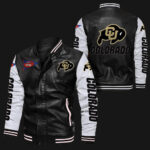Black White Colorado Buffaloes Leather Jacket