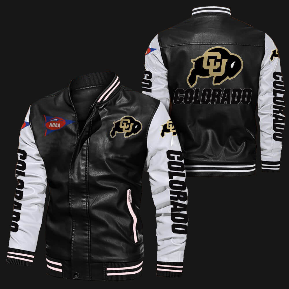 Black White Colorado Buffaloes Leather Jacket Black White Colorado Buffaloes Leather Jacket