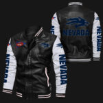 Black White Nevada Wolf Leather Jacket