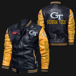 Black Yellow Georgia Tech Leather Jacket