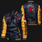 Black Yellow Louisville Cardinals Leather Jacket