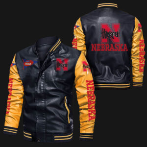 Black Yellow Nebraska Cornhuskers Leather Jacket
