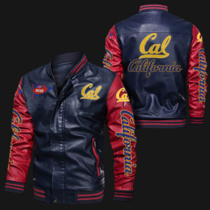 Blue Red California Golden Bears Leather Jacket