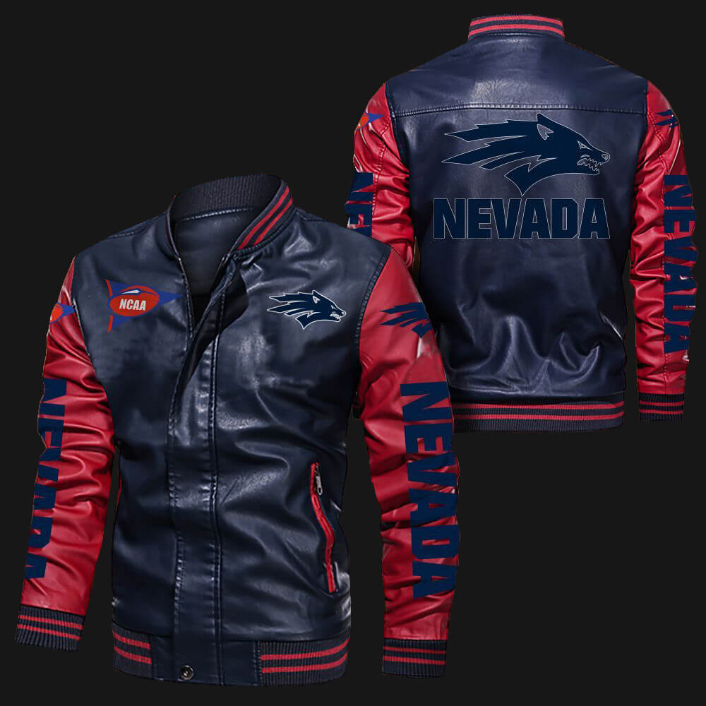 Blue Red Nevada Wolf Leather Jacket Blue Red Nevada Wolf Leather Jacket