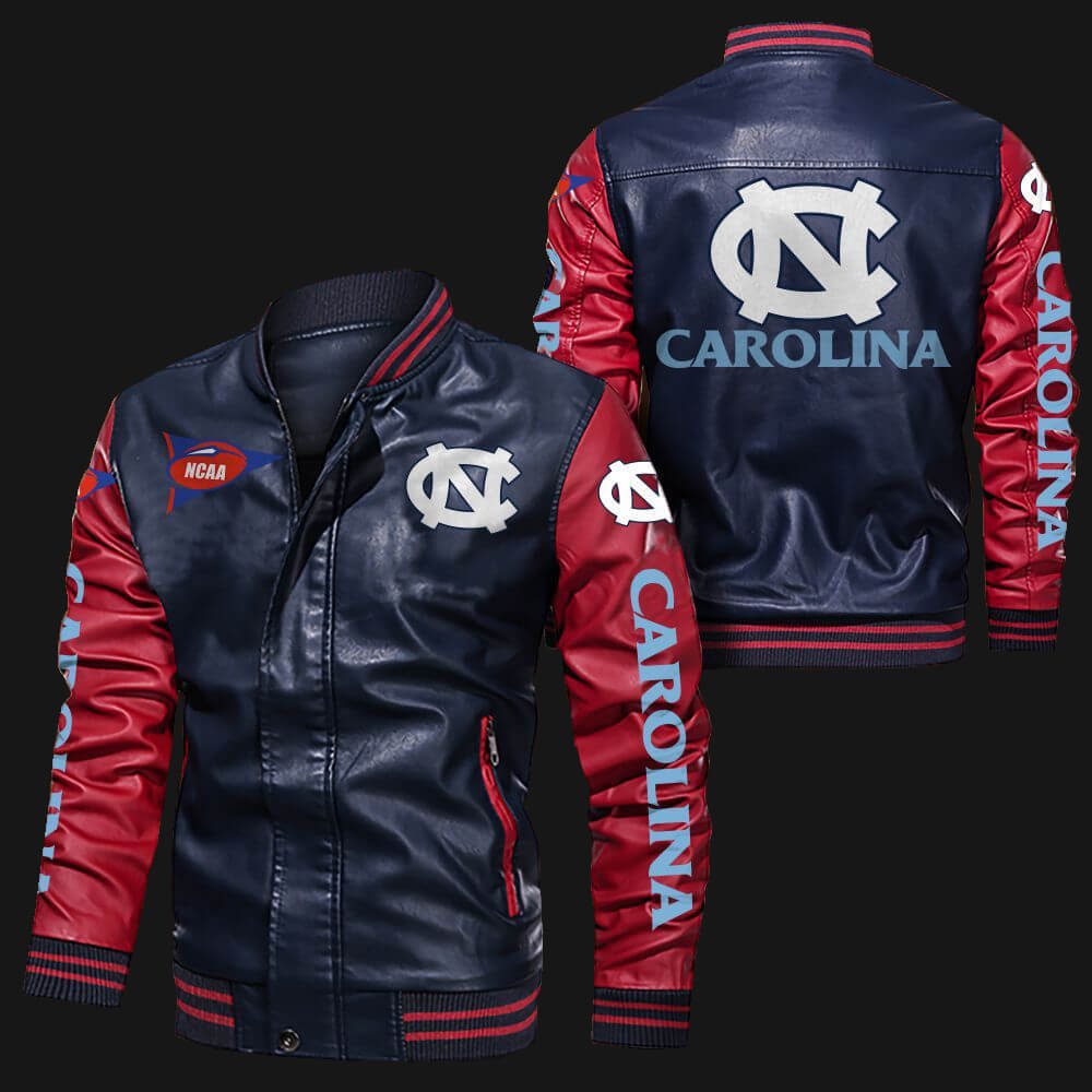 Blue Red North Carolina Tar Heels Leather Jacket Blue Red North Carolina Tar Heels Leather Jacket