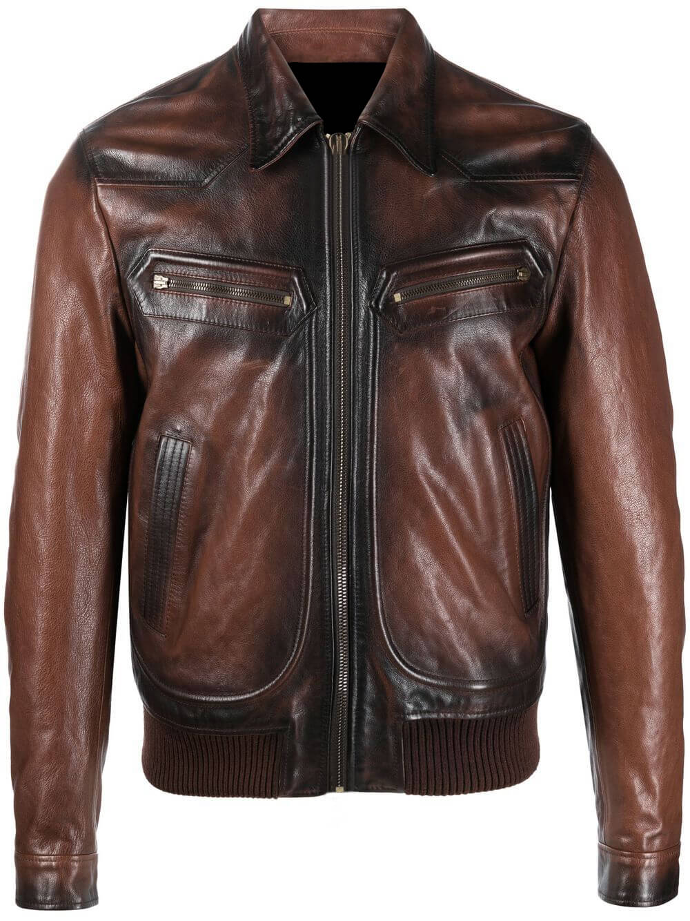 Dsquared 2 Faded Effect Leather Jacket - Maker of Jacket