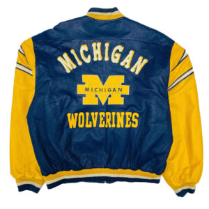 Michigan-Wolverines-Blue-And-Yellow-Leather-Jacket