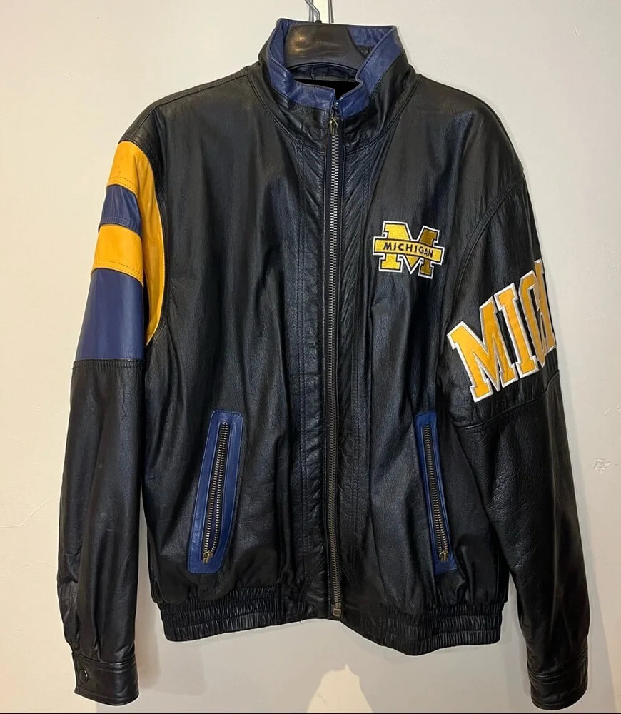 Michigan wolverines sales leather jacket