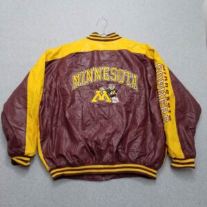 Minnesota Gophers Red Yellow NCAA Leather Jacket