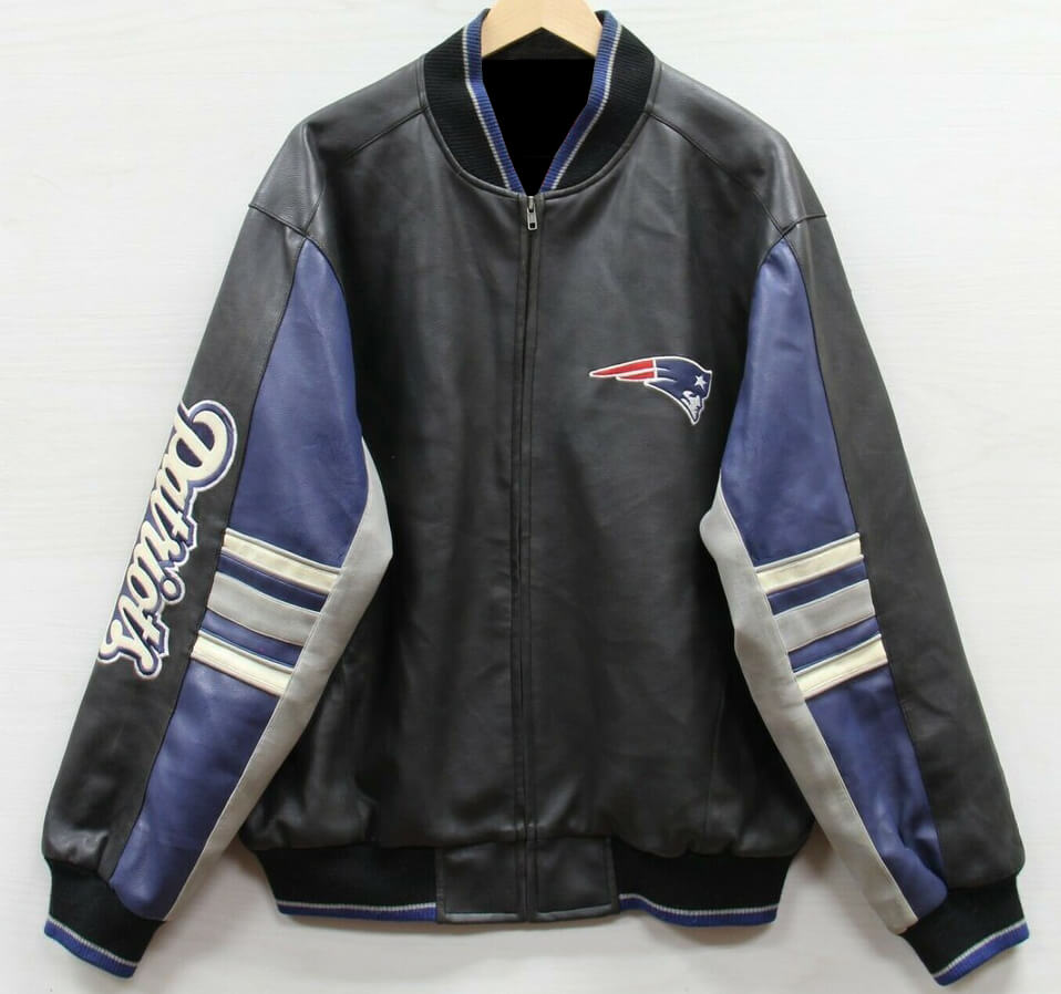 New England Patriots NFL Team Leather Bomber Jacket