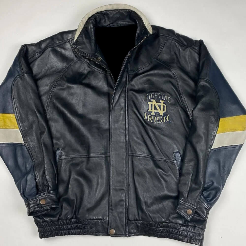 Notre Dame Fighting Irish Vintage Leather Jacket (1) Notre Dame Fighting Irish Vintage Leather Jacket