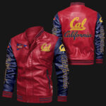Red Blue California Golden Bears Leather Jacket