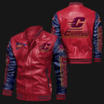 Red Blue Central Michigan Chippewas Leather Jacket