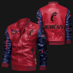 Red Blue Cincinnati Bearcats Leather Jacket