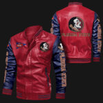 Red Blue Florida State Seminoles Leather Jacket