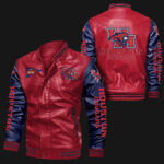 Red Blue Houston Cougars Leather Jacket