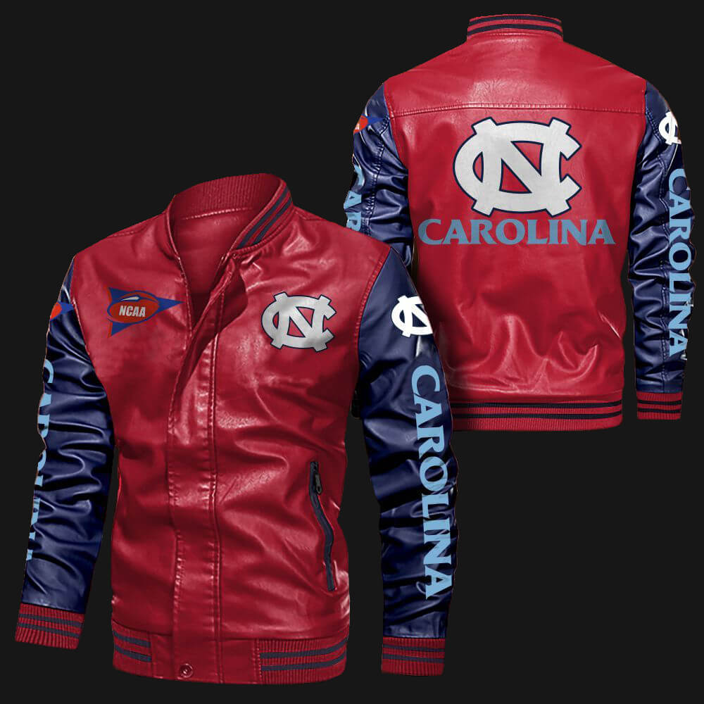 Red Blue North Carolina Tar Heels Leather Jacket Red Blue North Carolina Tar Heels Leather Jacket