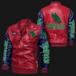 Red Blue North Texas Mean Green Leather Jacket