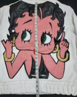 Vintage-Betty-Boop-Cartoon-White-Leather-Jacket