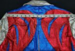 Vintage Metallic Parrot Multicolor Leather Jacket