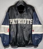 Vtg NFL New England Patriots Leather Jacket