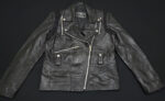 Lace Peplum Black Leather Jacket
