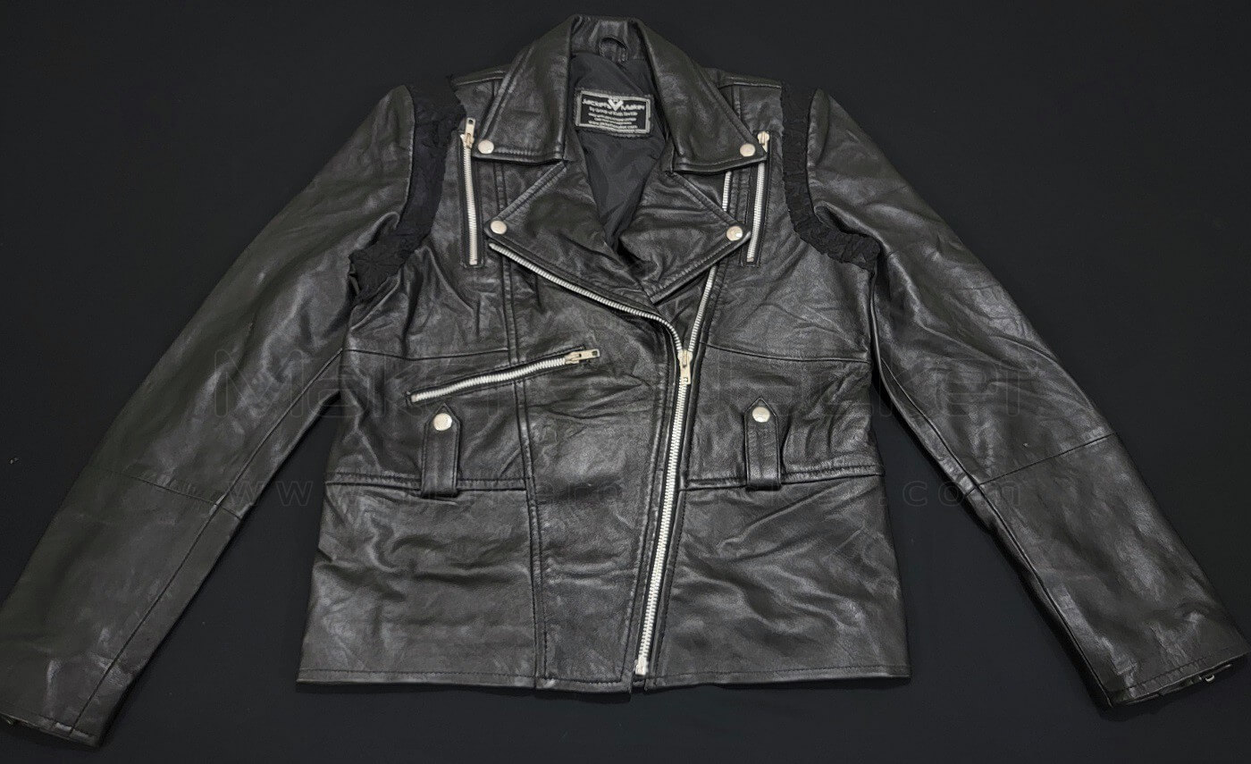 Lace-Peplum-Black-Leather-Jacket-(1) Lace Peplum Black Leather Jacket