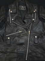 Lace Peplum Black Leather Jacket