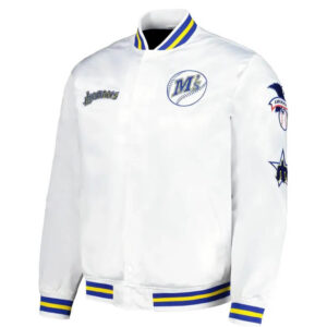 MLB-Seattle-Mariners-White-Satin-Jacket