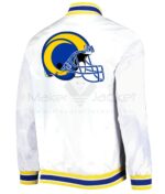 NFL LA Rams Football Team White Satin Jacket