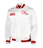 Ohio-State-Buckeyes-White-Satin-Jacket